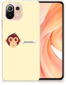 B2Ctelecom Smartphone hoesje Xiaomi Mi 11 Lite Back Case Siliconen Hoesje met Foto Aap