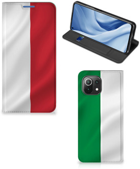 B2Ctelecom Smartphone Hoesje Xiaomi Mi 11 Lite Leuk Bookcase Italiaanse Vlag