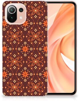 B2Ctelecom Smartphone hoesje Xiaomi Mi 11 Lite Leuk Case Batik Brown