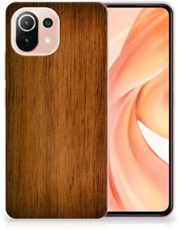 B2Ctelecom Smartphone hoesje Xiaomi Mi 11 Lite Leuk Case Super als Vaderdag Cadeaus Donker Hout