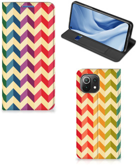 B2Ctelecom Smartphone Hoesje Xiaomi Mi 11 Lite Leuk Telefoonhoesje Zigzag Color