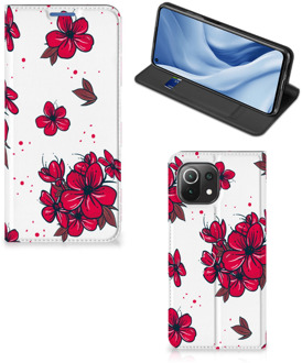 B2Ctelecom Smartphone Hoesje Xiaomi Mi 11 Lite Mobiel Cover Blossom Red