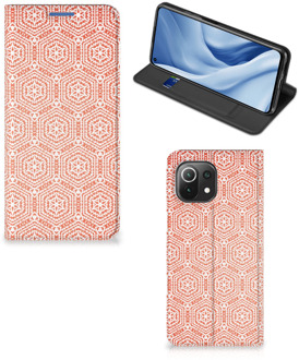 B2Ctelecom Smartphone Hoesje Xiaomi Mi 11 Lite Mobiel Hoesje Pattern Orange