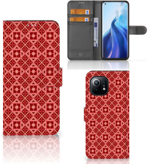 B2Ctelecom Smartphone Hoesje Xiaomi Mi 11 Wallet Book Case Batik Red