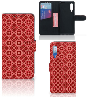 B2Ctelecom Smartphone Hoesje Xiaomi Mi 9 Wallet Case Batik Red