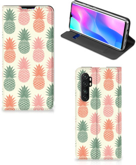 B2Ctelecom Smartphone Hoesje Xiaomi Mi Note 10 Lite Leuk Bookcase Ananas