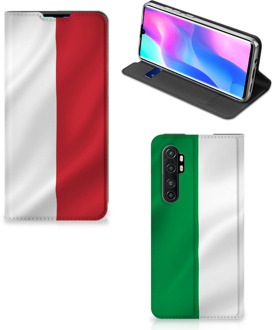 B2Ctelecom Smartphone Hoesje Xiaomi Mi Note 10 Lite Leuk Bookcase Italiaanse Vlag