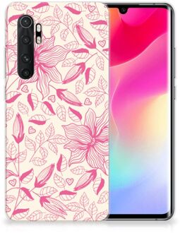 B2Ctelecom Smartphone hoesje Xiaomi Mi Note 10 Lite Silicone Case Roze Bloemen