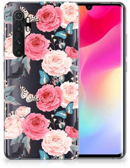 B2Ctelecom Smartphone hoesje Xiaomi Mi Note 10 Lite Telefoontas Butterfly Roses