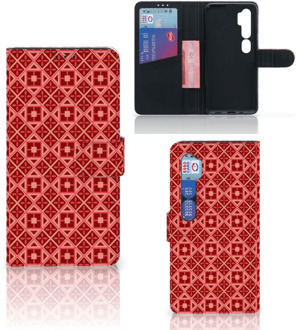 B2Ctelecom Smartphone Hoesje Xiaomi Mi Note 10 Pro Wallet Case Batik Red