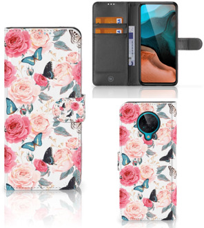 B2Ctelecom Smartphone Hoesje Xiaomi Poco F2 Pro Flipcase Cadeautjes voor Moederdag Butterfly Roses