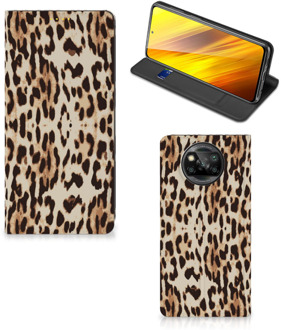 B2Ctelecom Smartphone Hoesje Xiaomi Poco X3 Book Cover Leopard