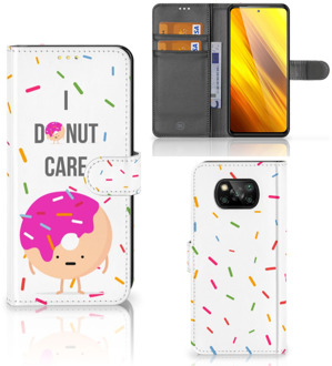 B2Ctelecom Smartphone Hoesje Xiaomi Poco X3 Bookcase met Quotes Donut Cadeautjes voor Meisjes