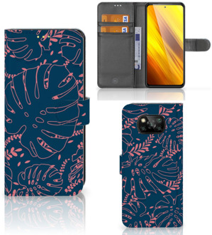 B2Ctelecom Smartphone Hoesje Xiaomi Poco X3 Bookcase Palm Leaves