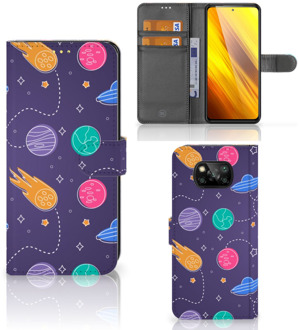 B2Ctelecom Smartphone Hoesje Xiaomi Poco X3 Flip Case Portemonnee Space