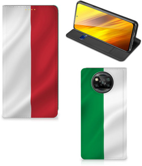 B2Ctelecom Smartphone Hoesje Xiaomi Poco X3 Leuk Bookcase Italiaanse Vlag