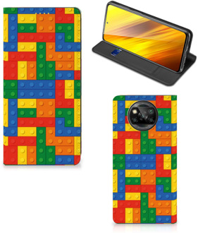 B2Ctelecom Smartphone Hoesje Xiaomi Poco X3 Leuk Bookcover Blokken