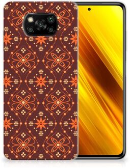 B2Ctelecom Smartphone hoesje Xiaomi Poco X3 Leuk Case Batik Brown