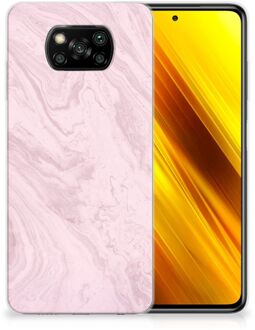 B2Ctelecom Smartphone hoesje Xiaomi Poco X3 Leuk Hoesje Marble Pink