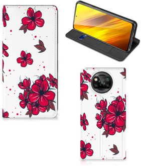 B2Ctelecom Smartphone Hoesje Xiaomi Poco X3 Mobiel Cover Blossom Red