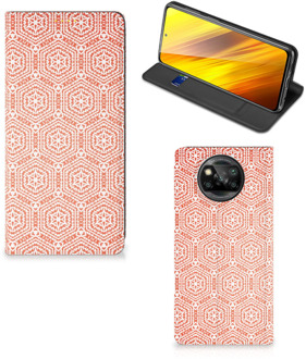 B2Ctelecom Smartphone Hoesje Xiaomi Poco X3 Mobiel Hoesje Pattern Orange