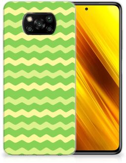 B2Ctelecom Smartphone hoesje Xiaomi Poco X3 TPU Case Waves Green