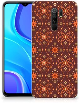 B2Ctelecom Smartphone hoesje Xiaomi Redmi 9 Leuk Case Batik Brown