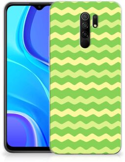 B2Ctelecom Smartphone hoesje Xiaomi Redmi 9 TPU Case Waves Green