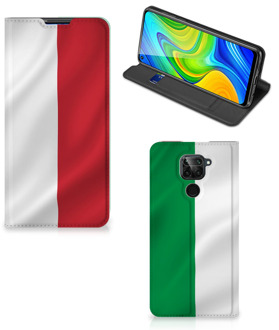 B2Ctelecom Smartphone Hoesje Xiaomi Redmi Note 9 Leuk Bookcase Italiaanse Vlag