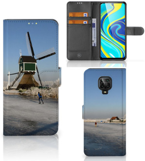 B2Ctelecom Smartphone Hoesje Xiaomi Redmi Note 9 Pro | Note 9S Boekhoesje Tekst Schaatsers