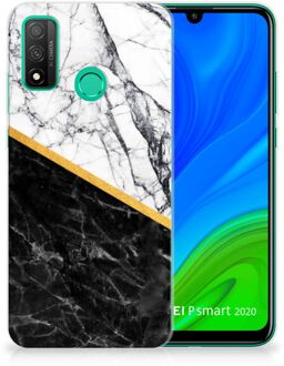 B2Ctelecom Smartphonehoesje Huawei P Smart 2020 Smartphone hoesje Marble White Black