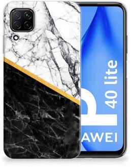 B2Ctelecom Smartphonehoesje Huawei P40 Lite Smartphone hoesje Marble White Black