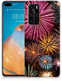 B2Ctelecom Smartphonehoesje Huawei P40 Smartphone hoesje Vuurwerk