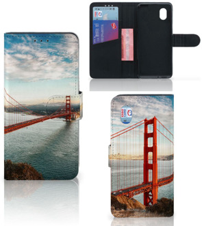 B2Ctelecom Smartphonehoesje met naam Alcatel 1B (2020) GSM Hoesje Golden Gate Bridge