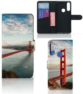 B2Ctelecom Smartphonehoesje met naam Alcatel 1S 2020 GSM Hoesje Golden Gate Bridge