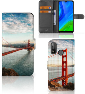 B2Ctelecom Smartphonehoesje met naam Huawei P Smart 2020 GSM Hoesje Golden Gate Bridge