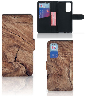 B2Ctelecom Smartphonehoesje met naam Huawei P40 GSM Hoesje Tree Trunk