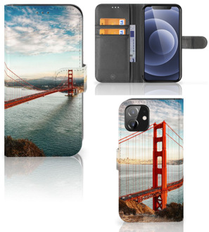 B2Ctelecom Smartphonehoesje met naam iPhone 12 | 12 Pro (6.1") GSM Hoesje Golden Gate Bridge