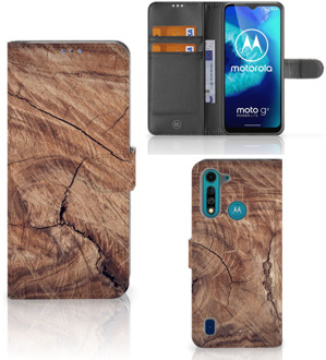 B2Ctelecom Smartphonehoesje met naam Motorola G8 Power Lite GSM Hoesje Tree Trunk