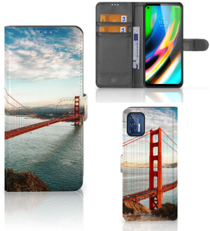 B2Ctelecom Smartphonehoesje met naam Motorola Moto G9 Plus GSM Hoesje Golden Gate Bridge