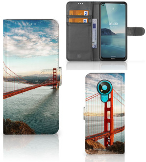 B2Ctelecom Smartphonehoesje met naam Nokia 3.4 GSM Hoesje Golden Gate Bridge