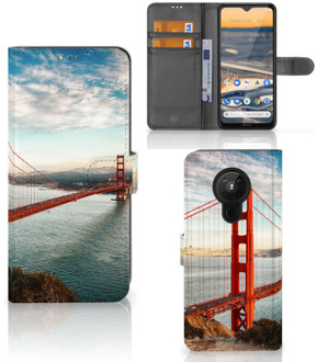 B2Ctelecom Smartphonehoesje met naam Nokia 5.3 GSM Hoesje Golden Gate Bridge