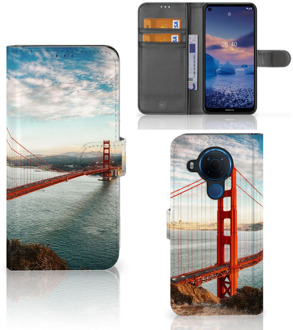 B2Ctelecom Smartphonehoesje met naam Nokia 5.4 GSM Hoesje Golden Gate Bridge