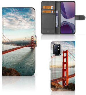 B2Ctelecom Smartphonehoesje met naam OnePlus 8T GSM Hoesje Golden Gate Bridge