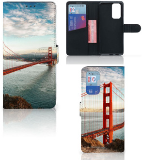 B2Ctelecom Smartphonehoesje met naam OnePlus 9 Pro GSM Hoesje Golden Gate Bridge