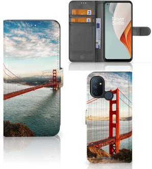 B2Ctelecom Smartphonehoesje met naam OnePlus Nord N100 GSM Hoesje Golden Gate Bridge