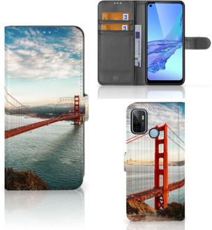 B2Ctelecom Smartphonehoesje met naam OPPO A53 | OPPO A53s GSM Hoesje Golden Gate Bridge