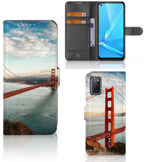 B2Ctelecom Smartphonehoesje met naam OPPO A72 | OPPO A52 GSM Hoesje Golden Gate Bridge