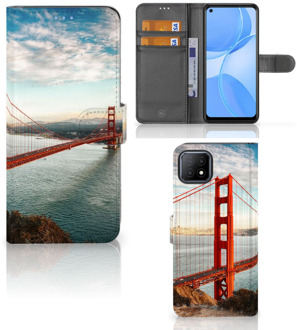 B2Ctelecom Smartphonehoesje met naam OPPO A73 5G GSM Hoesje Golden Gate Bridge