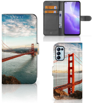 B2Ctelecom Smartphonehoesje met naam OPPO Find X3 Lite GSM Hoesje Golden Gate Bridge